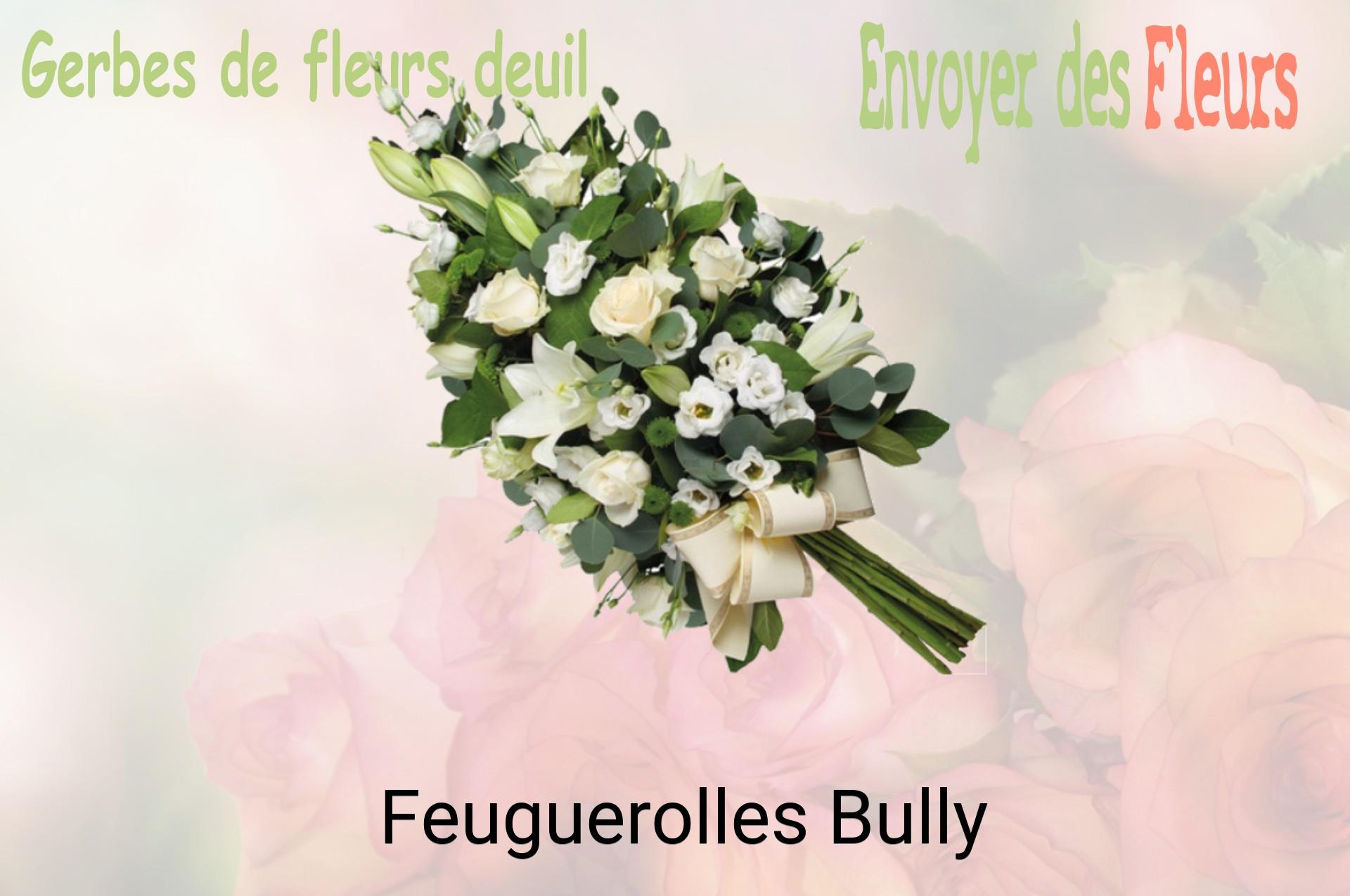Gerbe de fleurs de deuil livrée à Feuguerolles-Bully
